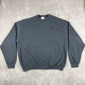 VTG Wilson Sweatshirt Mens 3X Dark Gray Crew Neck USA Made Streetwear Skater Y2K